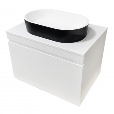 Тумба подвесная ADAMANT Astra W 70 с умывальником Beste New Black Matte/White Glossy Тумба подвесная ADAMANT Astra W 70 с умывальником Beste New Black Matte/White Glossy