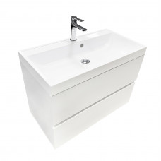 Тумба подвесная ADAMANT Streng 80 с умывальником Streng New 80 White